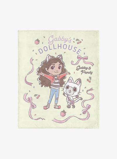 Gabby's Dollhouse Gabby and Pandy 60x80" Silk Touch Throw Blanket