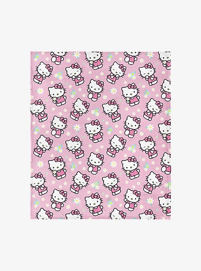 Hello Kitty Flower Power Silk Touch Throw Blanket