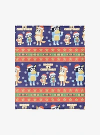 Bluey Holiday Stripe Heelers Silk Touch Throw Blanket