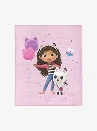 Gabby's Dollhouse Pink Party Time 40x50" Silk Touch Throw Blanket