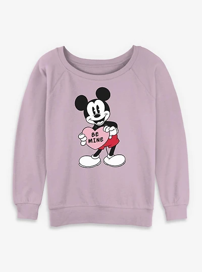 Disney Mickey Mouse Be Mine Womens Slouchy Sweatshirt