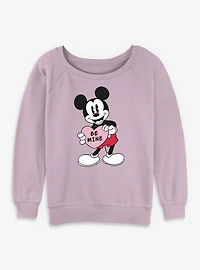 Disney Mickey Mouse Be Mine Womens Slouchy Sweatshirt