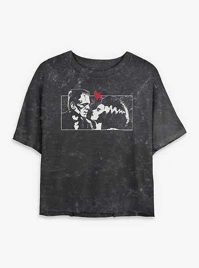 Universal Monsters Monster Superlatives Womens Mineral Wash Crop T-Shirt