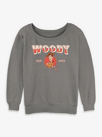 Disney Pixar Toy Story Woody Lockup Womens Slouchy Sweatshirt