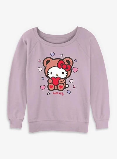 Sanrio Hello Kitty Valentine Bear Womens Slouchy Sweatshirt