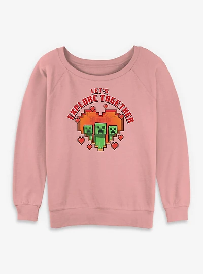 Minecraft Lovely Creeper Womens Slouchy Sweatshirt