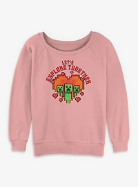 Minecraft Lovely Creeper Womens Slouchy Sweatshirt