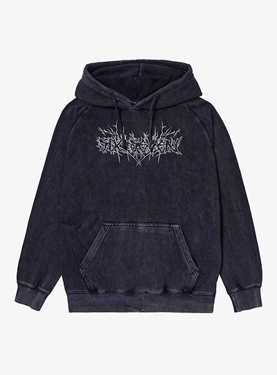 Six Seven Metal Band Logo Mineral Wash Hoodie