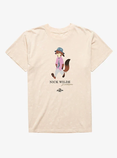 Disney Zootopia 2 Nick Wilde Walk Mineral Wash T-Shirt