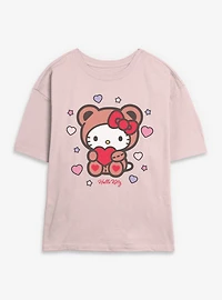 Sanrio Hello Kitty Valentine Bear Womens Skimmer T-Shirt