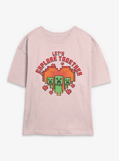 Minecraft Lovely Creeper Womens Skimmer T-Shirt