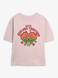 Minecraft Lovely Creeper Womens Skimmer T-Shirt