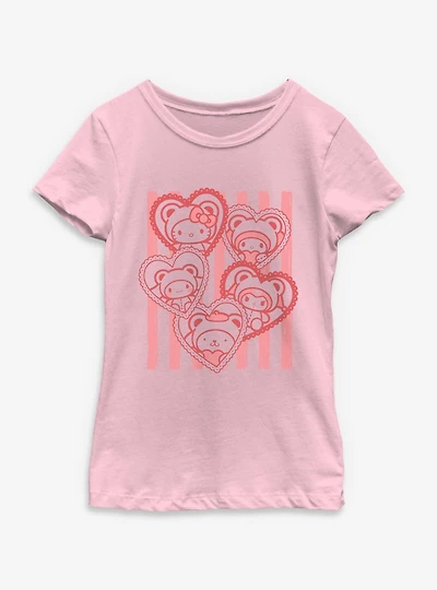 Sanrio Hello Kitty Valentine Hearts Youth Girls T-Shirt