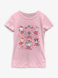 Sanrio Hello Kitty Stockings Collage Youth Girls T-Shirt