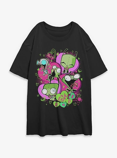Invader ZIM I Love Doom Gir Womens Oversized T-Shirt