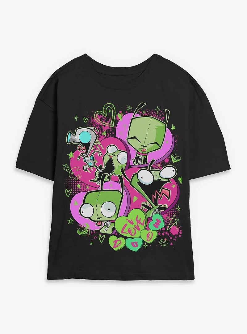 Invader ZIM I Love Doom Gir Womens Skimmer T-Shirt