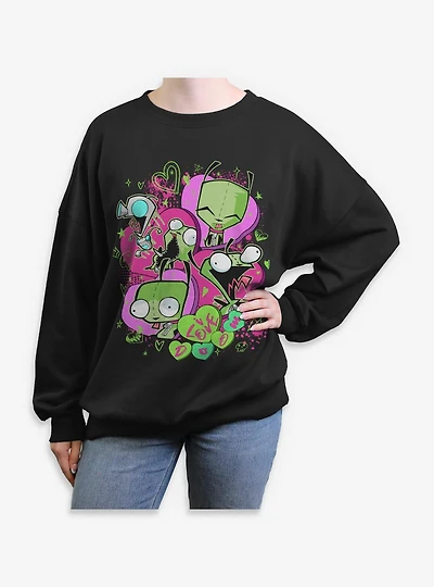 Invader ZIM I Love Doom Gir Womens Oversized Sweatshirt