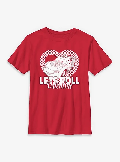 Disney Pixar Cars Mcqueen Heart Youth T-Shirt