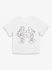 Disney Mickey Mouse & Minnie Outline Heart Womens Baby T-Shirt
