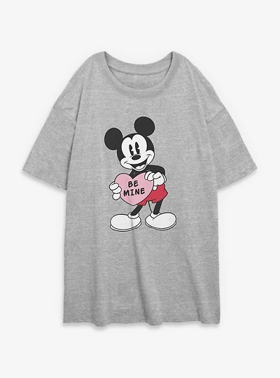 Disney Mickey Mouse Be Mine Womens Oversized T-Shirt