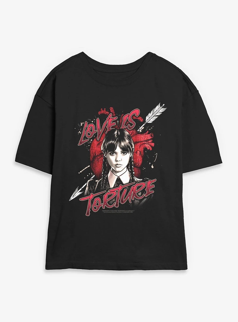 Wednesday Love Is Torture Womens Skimmer T-Shirt