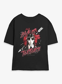 Wednesday Love Is Torture Womens Skimmer T-Shirt