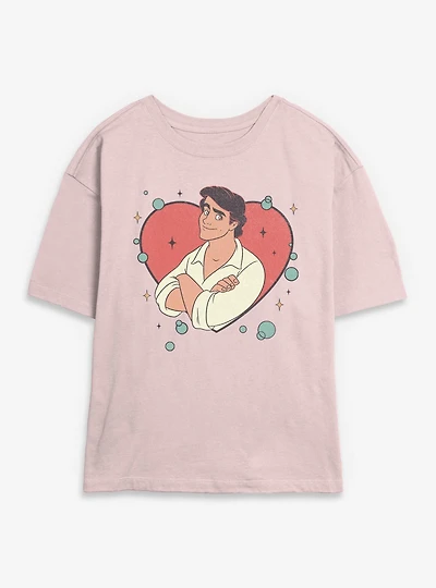 Disney Princesses Prince Eric Heart Lockup Womens Skimmer T-Shirt