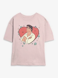 Disney Princesses Prince Eric Heart Lockup Womens Skimmer T-Shirt