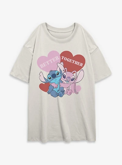 Disney Lilo & Stitch Better Together Womens Oversized T-Shirt