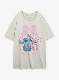 Disney Lilo & Stitch Angel Coquette Womens Oversized T-Shirt