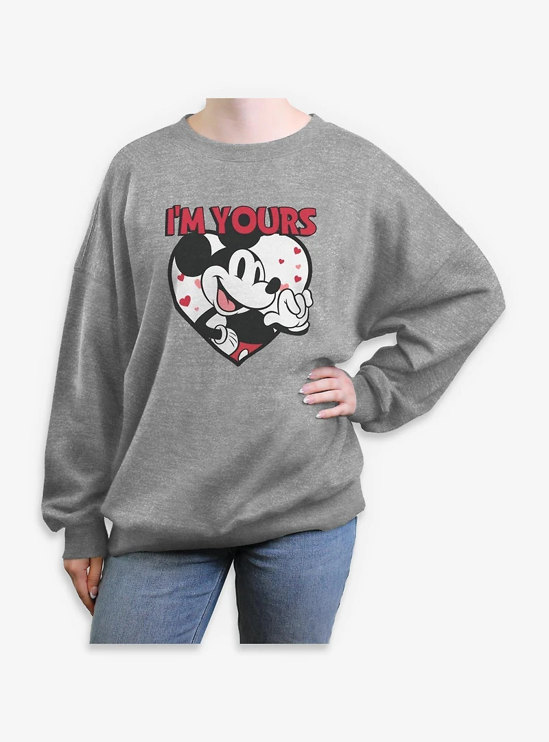 Disney Mickey Mouse I'm Yours Womens Oversized Sweatshirt