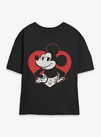Disney Mickey Mouse Heart Womens Skimmer T-Shirt