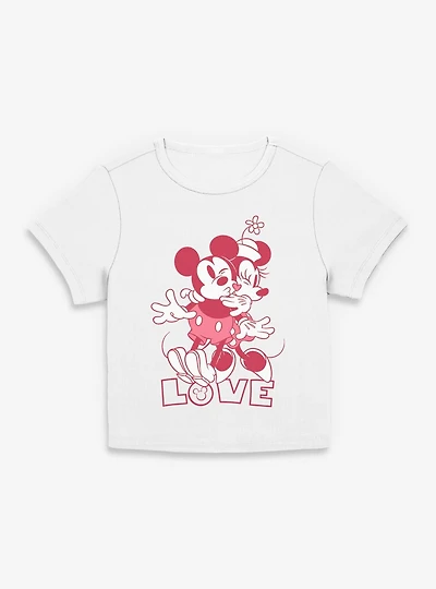 Disney Mickey Mouse & Minnie Kiss Love Womens Baby T-Shirt