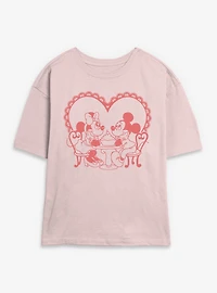 Disney Mickey Mouse & Minnie Sweetheart Date Night Womens Skimmer T-Shirt