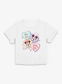 Disney Mickey Mouse Sweet Candy Hearts Womens Baby T-Shirt