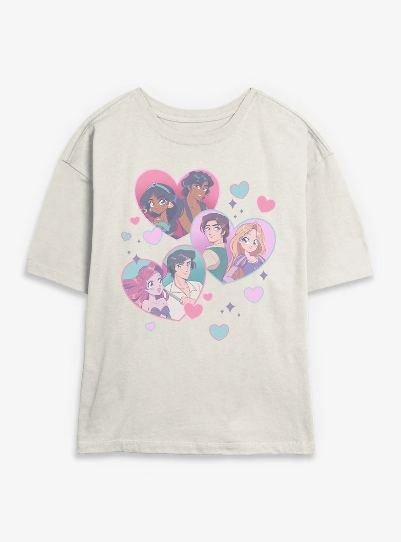Disney Princesses Manga Love Womens Skimmer T-Shirt
