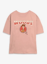 Disney Pixar Toy Story Woody Lockup Womens Skimmer T-Shirt