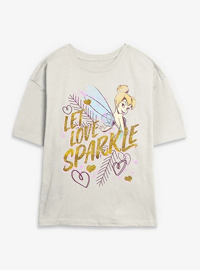 Disney Tinker Bell Let Love Sparkle Womens Skimmer T-Shirt