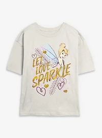 Disney Tinker Bell Let Love Sparkle Womens Skimmer T-Shirt