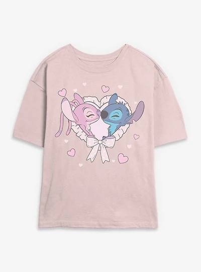 Disney Lilo & Stitch Angel Heart Womens Skimmer T-Shirt