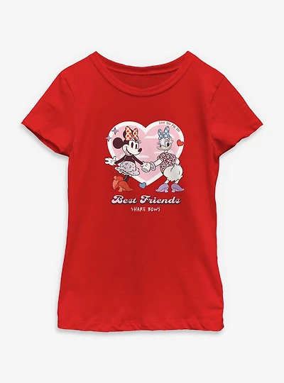 Disney Mickey Mouse & Daisy Duck Best Friends Share Bows Youth Girls T-Shirt