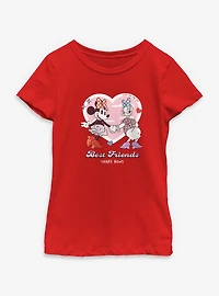 Disney Mickey Mouse & Daisy Duck Best Friends Share Bows Youth Girls T-Shirt