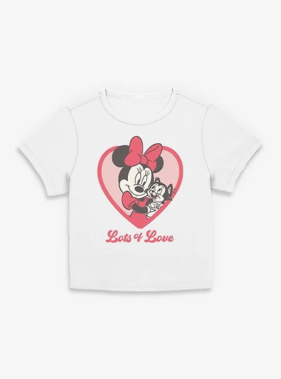 Disney Minnie Mouse Heart Love Womens Baby T-Shirt