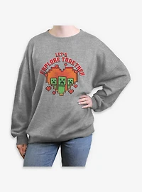 Minecraft Lovely Creeper Womens Oversized Sweatshirt