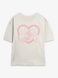 Disney Winnie The Pooh & Eeyore Heart For Womens Skimmer T-Shirt