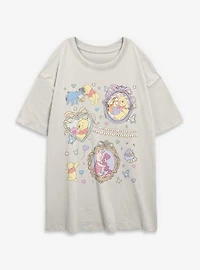 Disney Winnie The Pooh Friendship Collage Womens Oversized T-Shirt