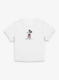 Disney Mickey Mouse Serious Look Womens Baby Tee