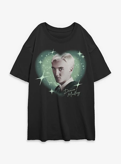 Harry Potter Draco Malfoy Heart Womens Oversized T-Shirt