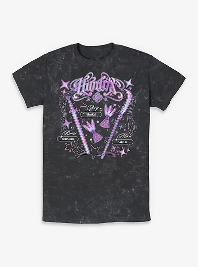 KPop Demon Hunters Huntrix Weapons Mineral Wash T-Shirt