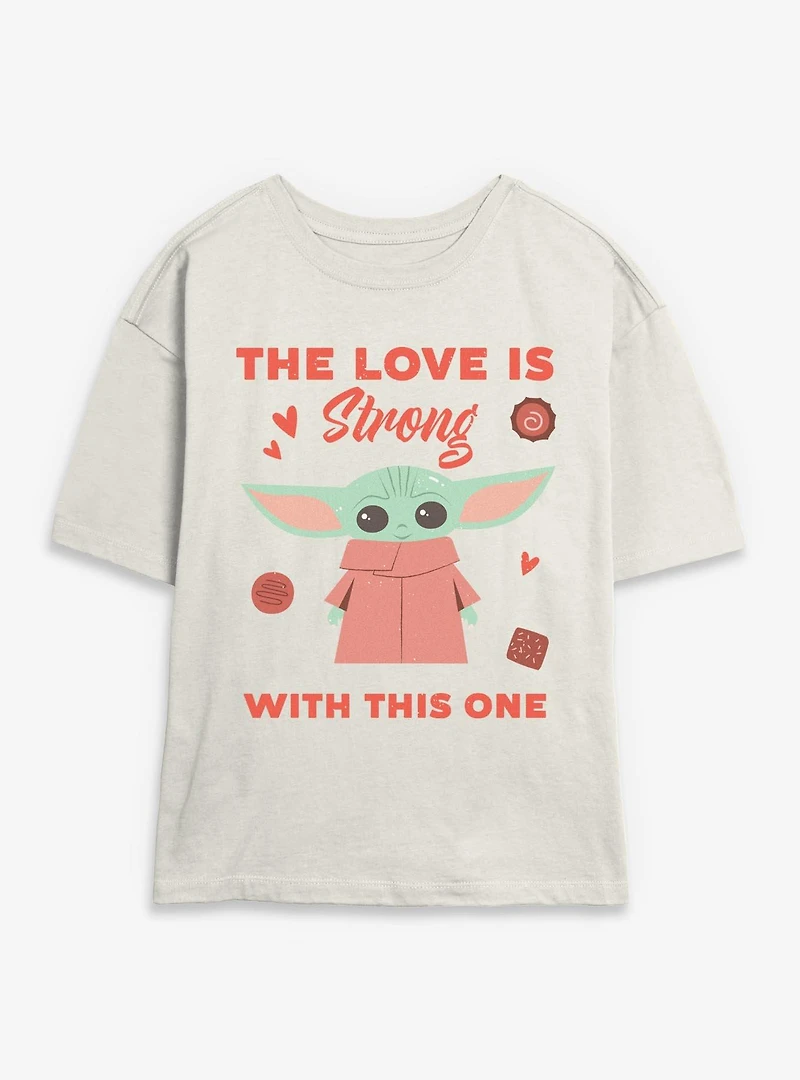 Star Wars The Mandalorian Love Is Strong Womens Skimmer T-Shirt